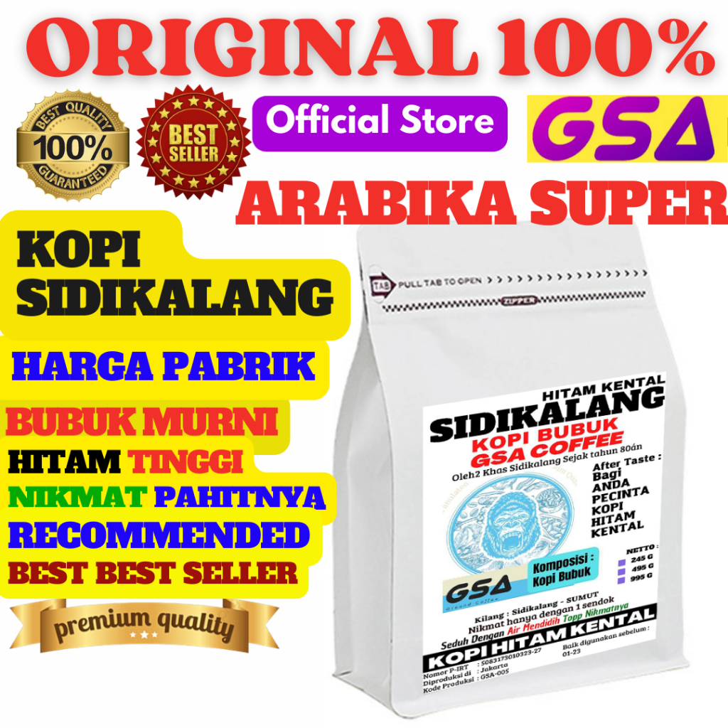 Jual Kopi Bubuk Arabika Super 500g Sidikalang Asli Original Murni Gsa