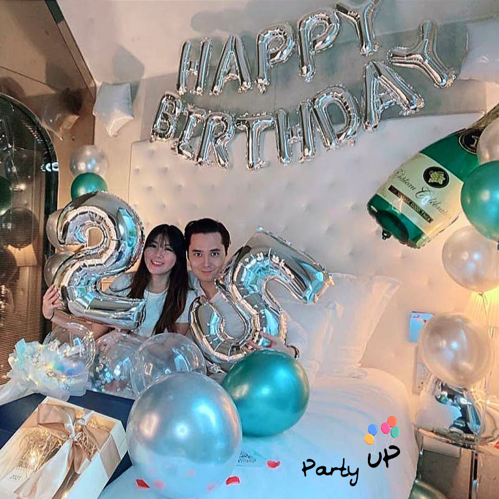[Paket] Paket Pesta Ulang Tahun  Dekorasi Balon Hijau & Silver