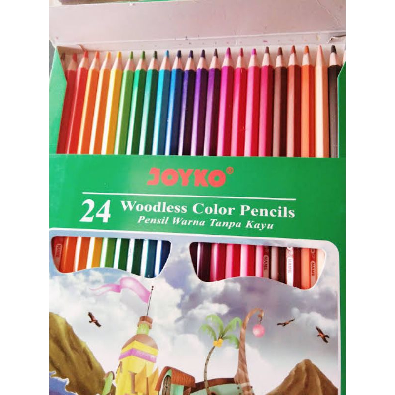 Jual Pencil Warna Joyko Isi 24 Woodless Colour Pencils Crayon Warna