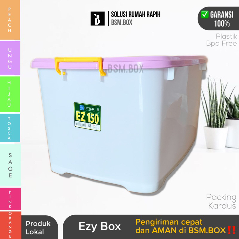Jual BSM CONTAINER BOX BESAR EZY CB 150 LITER KOTAK/TEMPAT PENYIMPANAN ...