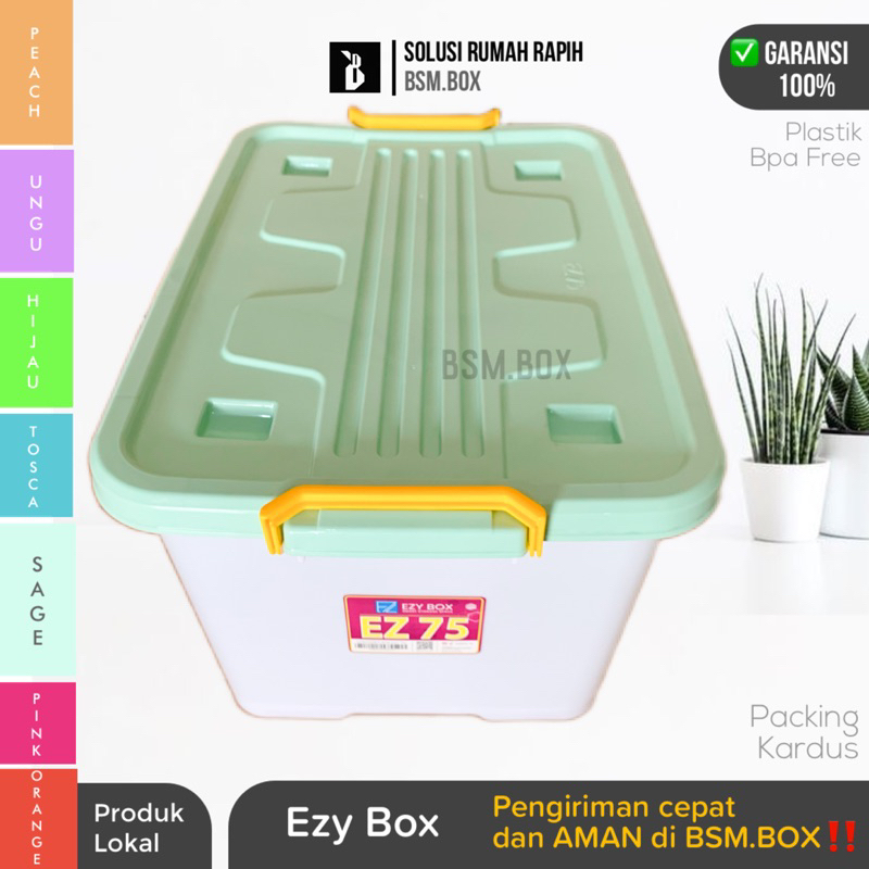 Jual GROSIR CONTAINER BOX 75 LITER PLASTIK KUAT DAN KOKOH MULTIFUNGSI ...