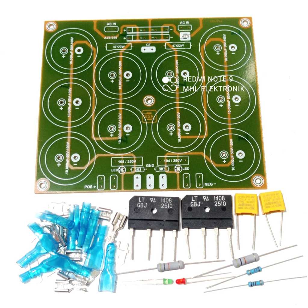 Jual Paket PCB PSU 10 Elco Class AB dan B Plus Komponen Lengkap