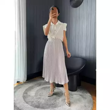 Rok Plisket Midi Rok Plisket Tanggung Rok 7 8 Plisket Premium Pleated Skirt