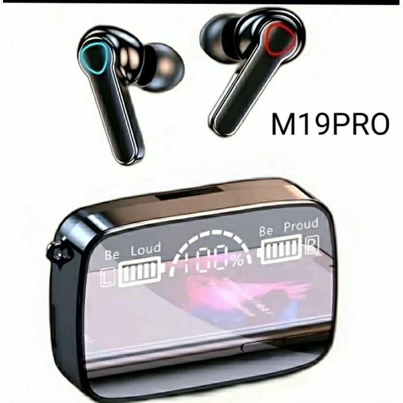 Jual M19pro Headset Tws True Wireless Earphone Bluetooth Digital Indicator V51 M19 Pro Shopee 5276