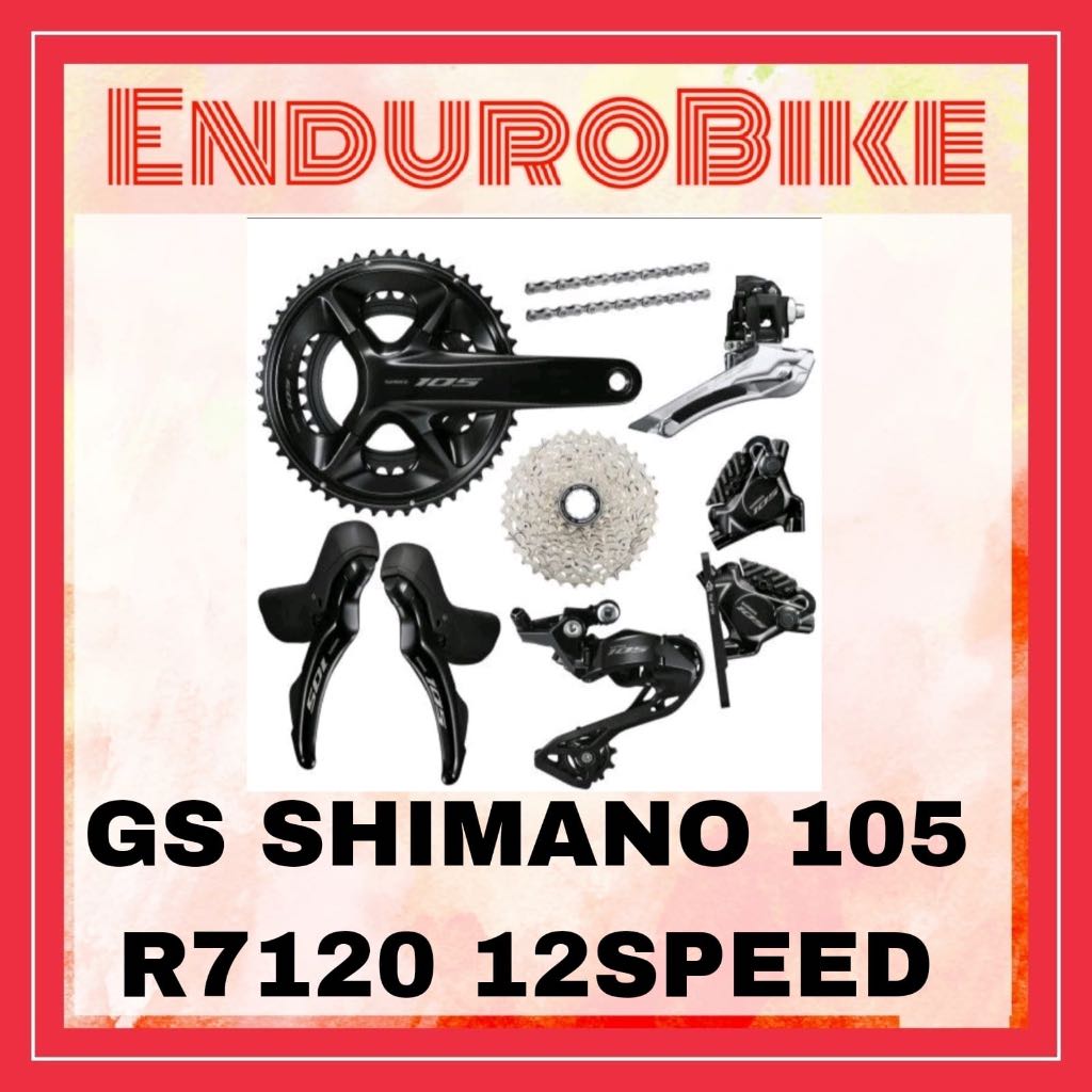 Jual Groupset Shimano 105 R7120 12 Speed Hydraulic Disc Brake Group Set Gs Double Enduro Bike 2662