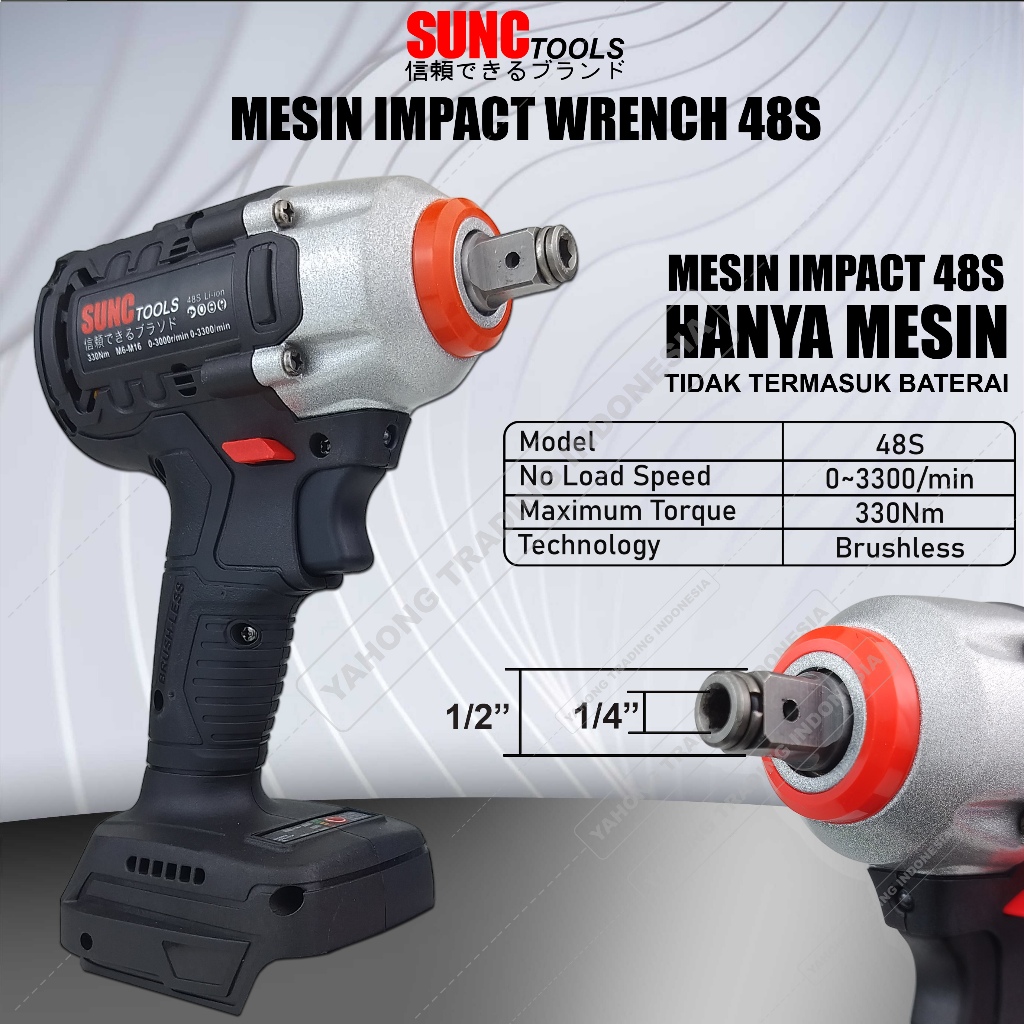 Jual Mesin Impact Baterai Cordless Impact Wrench BRUSHLESS 48S SUNC ...