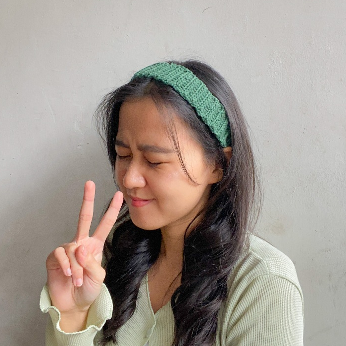 Jual KELLY Bandana Simple Bando rambut polos Headband Crochet Bandana ...
