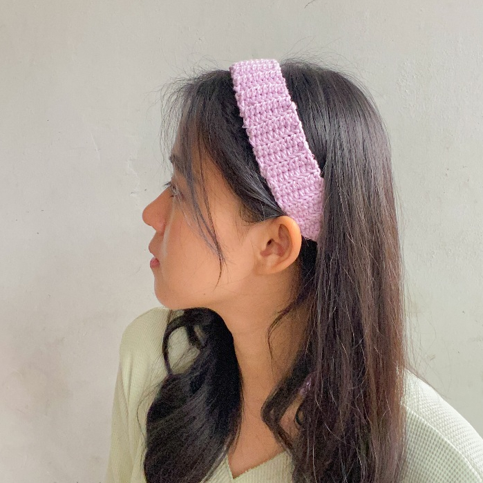 Jual KELLY Bandana Simple Bando rambut polos Headband Crochet Bandana ...
