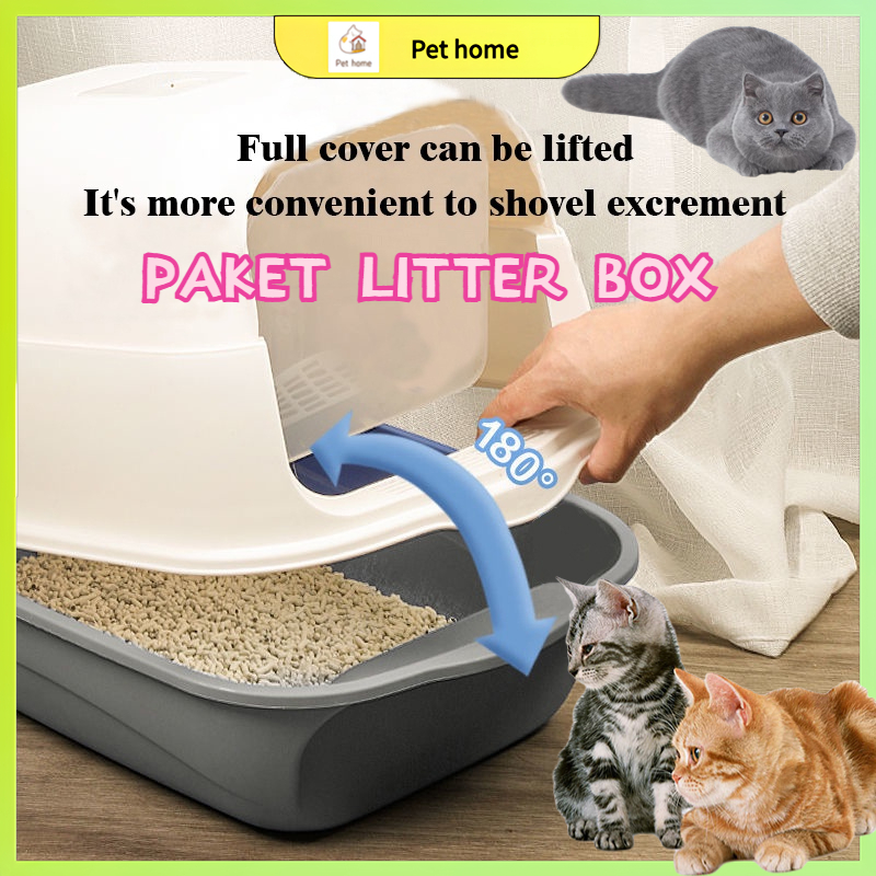 Jual Litter box toilet Tertutup Anti Bau Tidak Sedap bak pasir pup