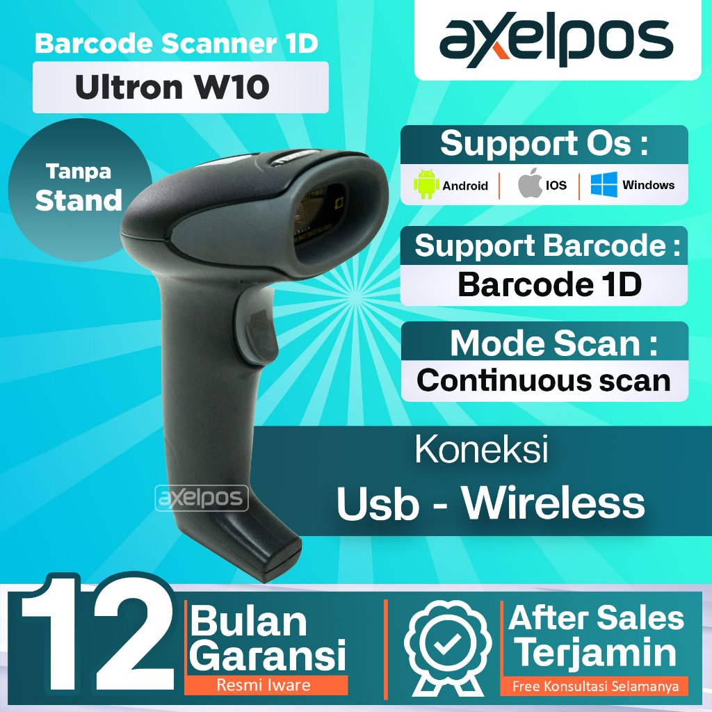 Jual BARCODE SCANNER 1D WIRELESS ULTRON W10 Shopee Indonesia