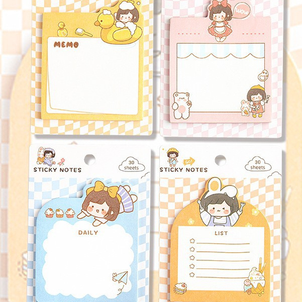 Jual Tempelan Kertas Sticky Notes Lucu Motif Kartun Lucu Sticky Notes ...