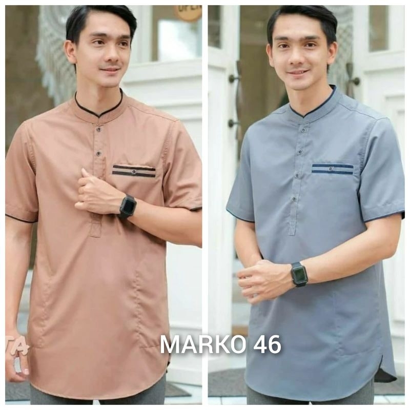 kurta dewasa lengan pendek koko modern