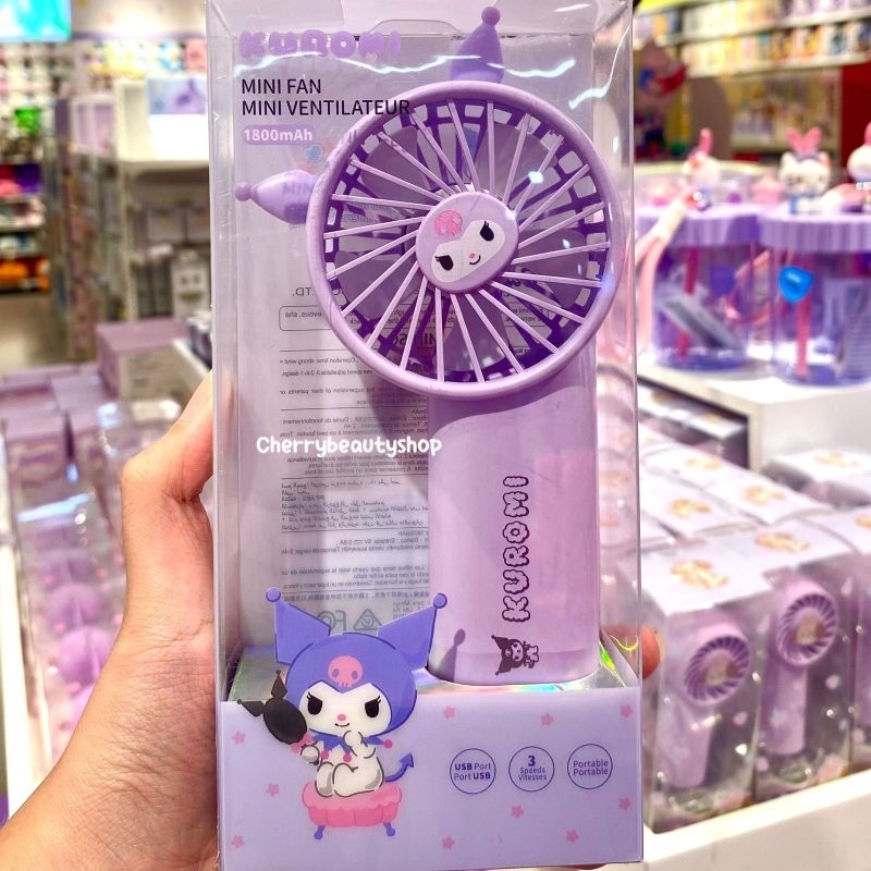 Jual Sanrio x MINISO Kipas Angin Portable Kuromi Handheld Fan USB 1800