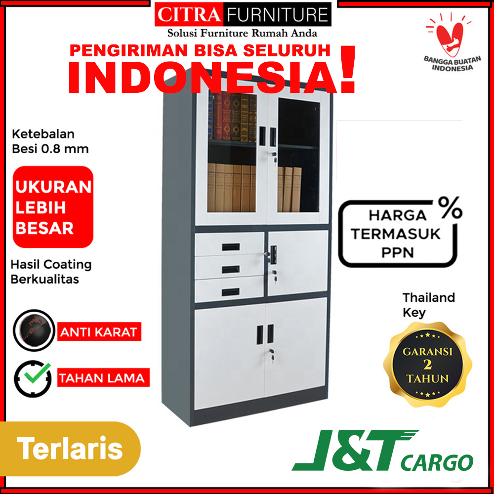 Jual NEW | Lemari Arsip Filling Kabinet 2 pintu Besi 3 Laci|Besi Kantor ...