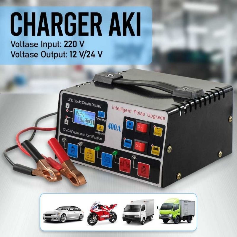 Jual Charger Aki Mobil Motor V V A W Cas Aki Otomatis Shopee Indonesia