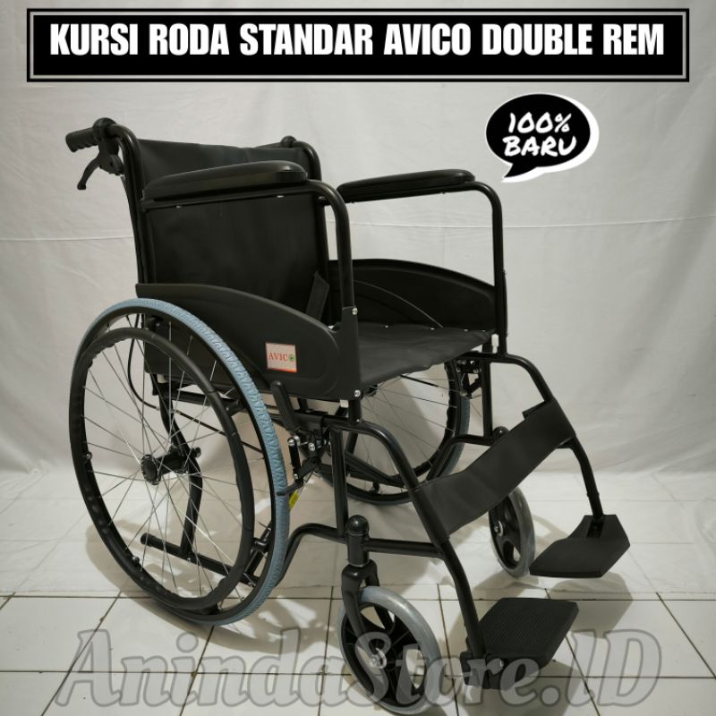 Jual Kursi Roda Standar Avico Double Rem Kursi Roda Standar Rumah Sakit Rem Tangan Shopee