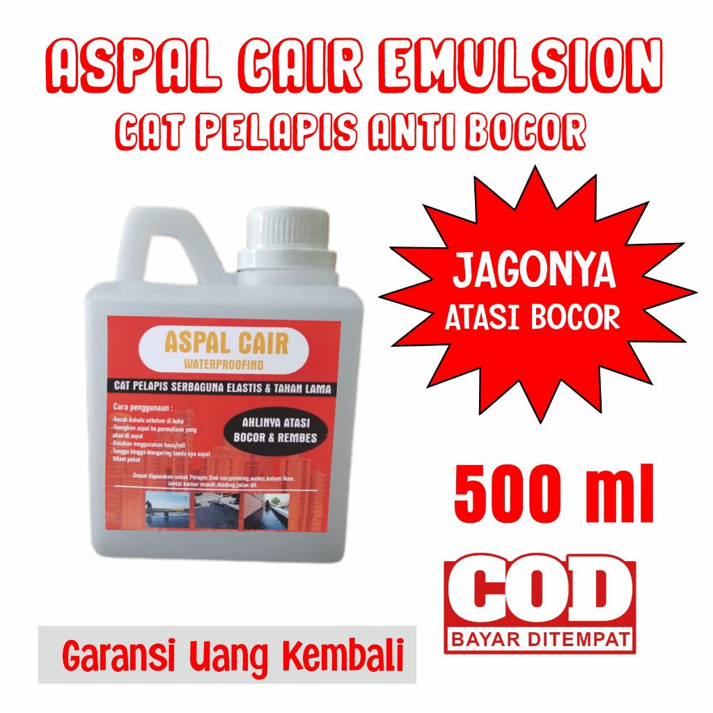 Jual Aspal Cair Cat Pelapis Anti Bocor Ukuran 500 Ml Shopee Indonesia 7147