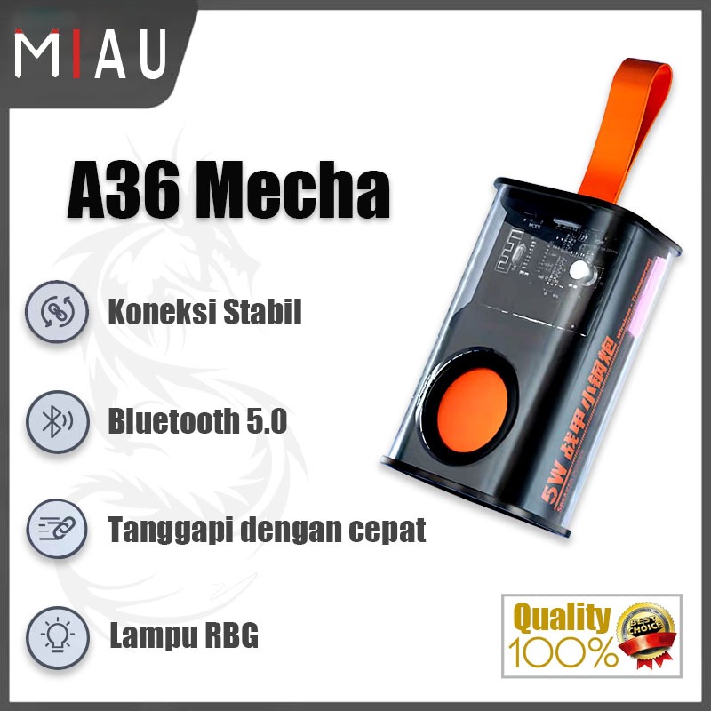 Jual Speaker Bluetooth Transparent Mecha RBG TF A36 5W Portable ...