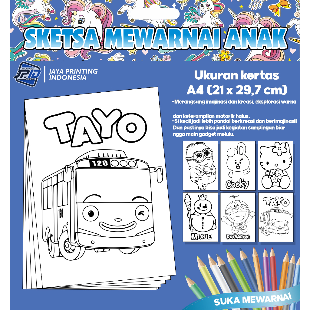 Jual Gambar Mewarnai Doraemon Hello Kity Mixue - Kertas Sketsa Animasi