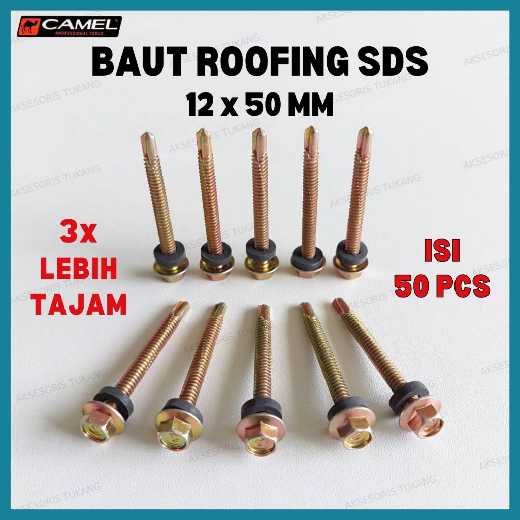 Jual Baut Roofing Camel X Isi Pcs Baut Rangka Baja Ringan X Tajam Kuat Shopee