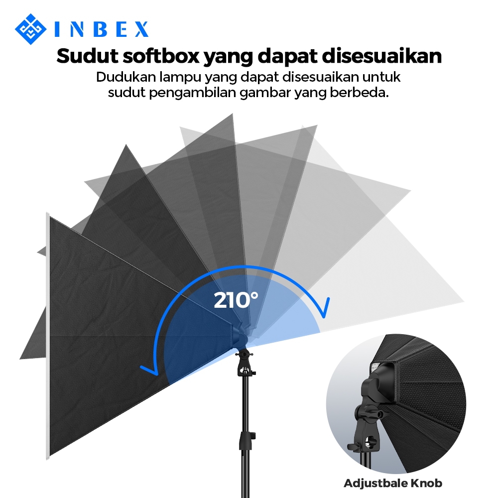 Jual [LIVE]INBEX Softbox Photography Lighting Kit 5500K Video Light ...