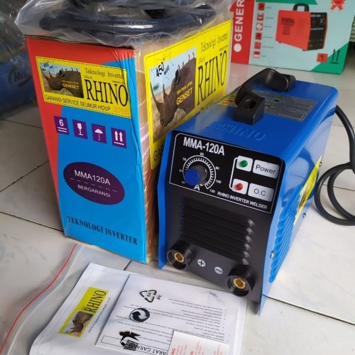 Jual Mesin Las Rhino Mma 120a Biru 450w 900watt Mesin Trafo Travo Las Inverter Rhino Mma 120 A 8775