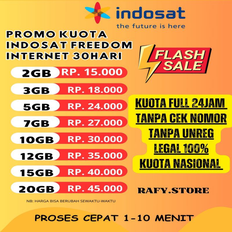 Jual PROMO KUOTA INDOSAT FREEDOM INTERNET 100GB 70GB 60GB 50GB 40GB ...