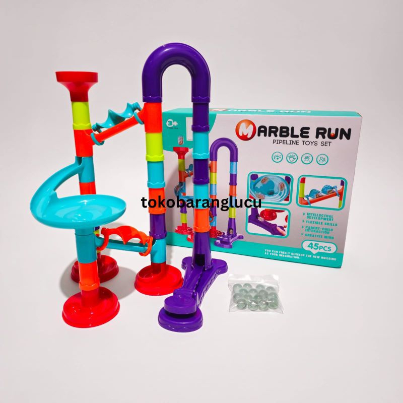 Jual Mainan Anak Marble Run Pipeline Toys Set DIY Isi 45 Pcs Shopee