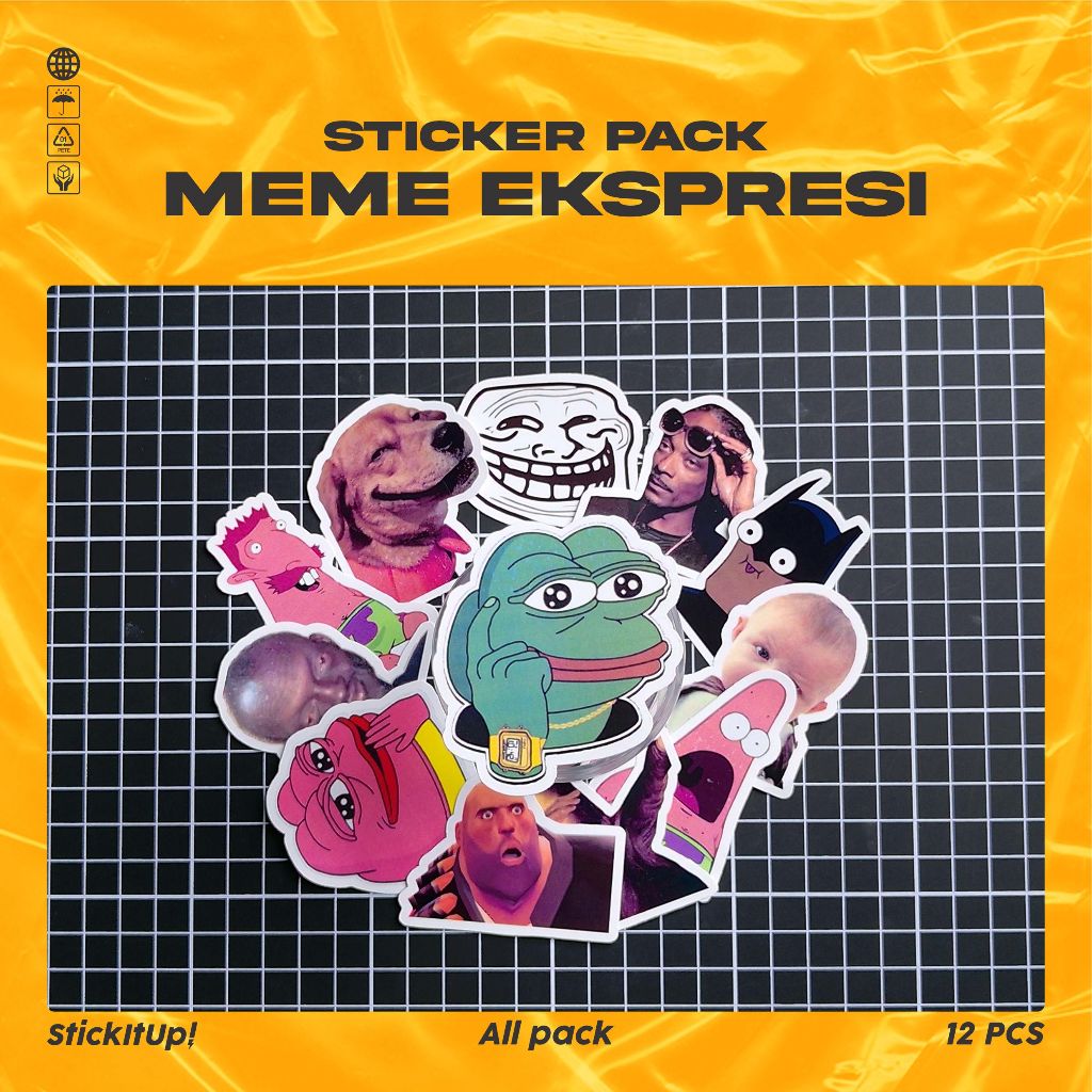 Jual Stiker Pack KartunEkspresi Lucu Keren Untuk Koper Laptop ...