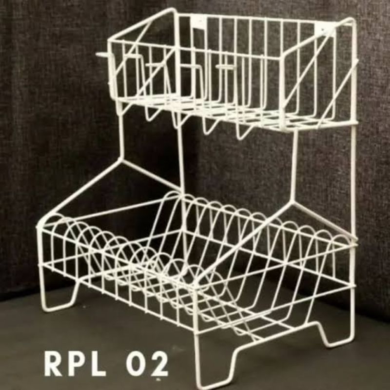 Jual Rak Piring RPL Susun 2 Besi Fanil Tempat Gelas Anti Karat | Shopee ...