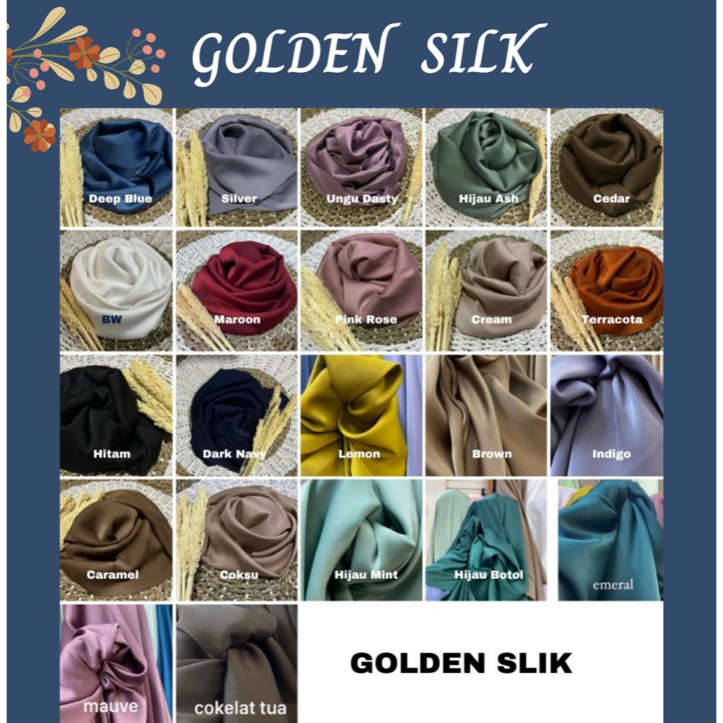 Jual Kain Golden Silk Premium {Harga Per 0,5 Meter} Grade A Shopee