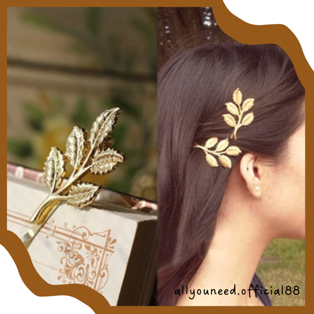 Jual |AYN| Jepit Rambut Model Daun Warna Gold Gaya Korea Retro ...