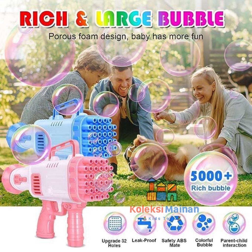 Jual Bubble gun bazooka rocket launcher mainan anak tembakan gelembung ...