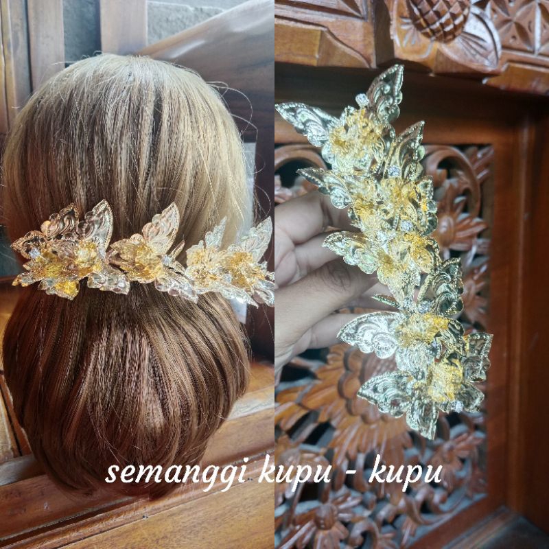 Jual SEMANGGI EMAS MOTIF KUPU - KUPU CANTIK aksesoris rambut | Shopee ...