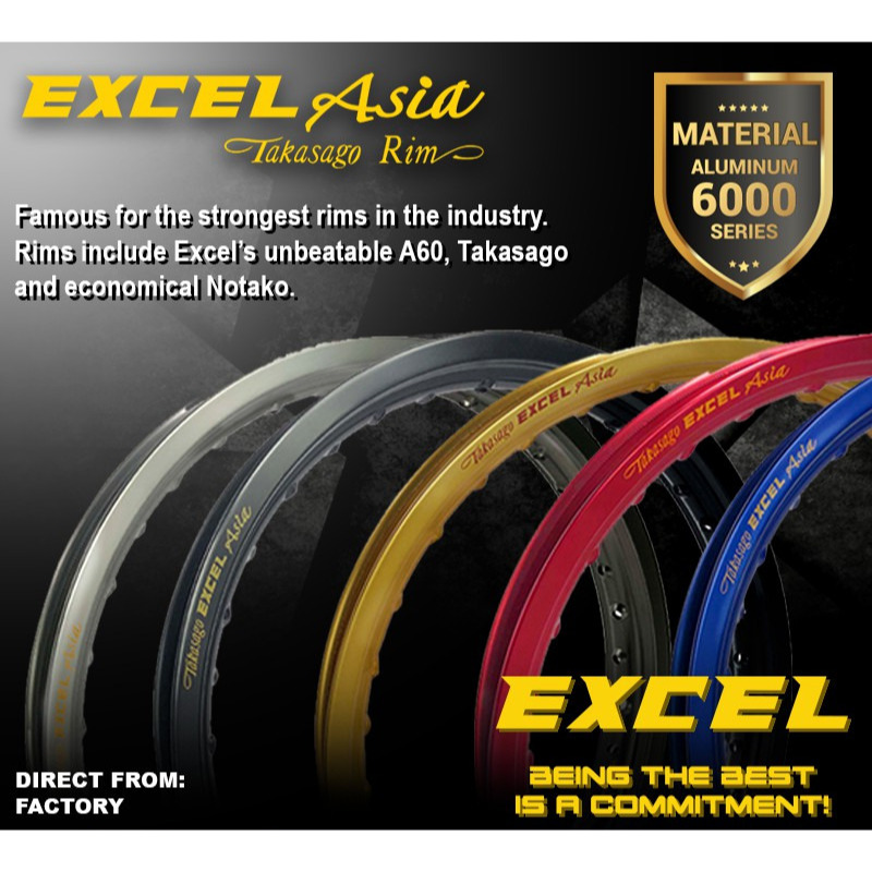 Jual Velg Takasago EXCEL Asia Rim 120 140 160 185 ring 17 ring 18 ...
