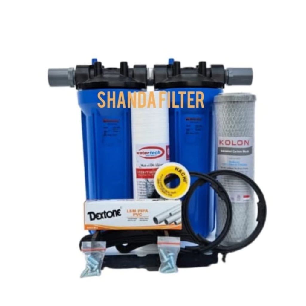 Jual Paket Filter Air 10 Inch 2 Tahap isi Sedimen Filter & CTO Shopee