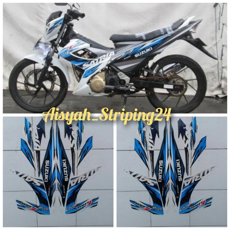 Jual Stiker striping satria Fu facelift FL 2013 putih-biru | Shopee ...