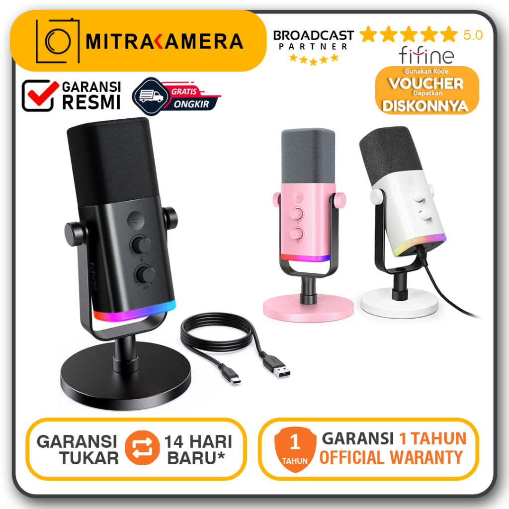 Jual Fifine Ampligame AM8 USB/XLR Dynamic Microphone for Streaming, Gaming Shopee Indonesia