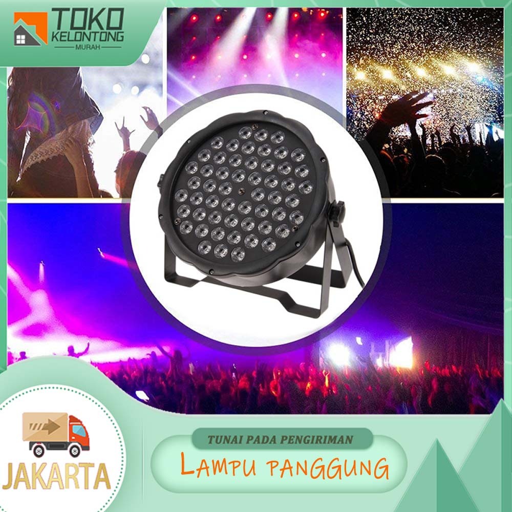 Jual Led Par Datar 54X3W RGBW Warna Lampu DJ Strobo Dmx 512 Efek