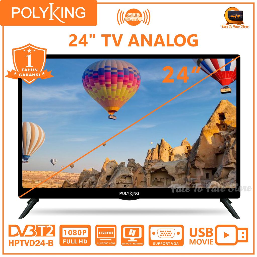 Jual TV Digital 24 Inch-B.TV Tanpa Set Top Box.TV Monitor.Polyking.DVB ...