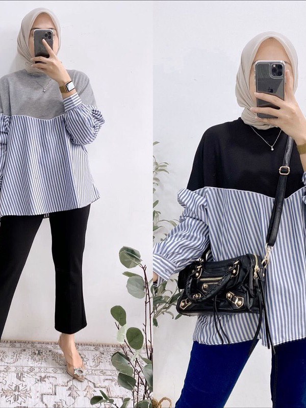 Jual Defina Blouse Pakian Wanita Atasan Muslim Model Terbaru Katun