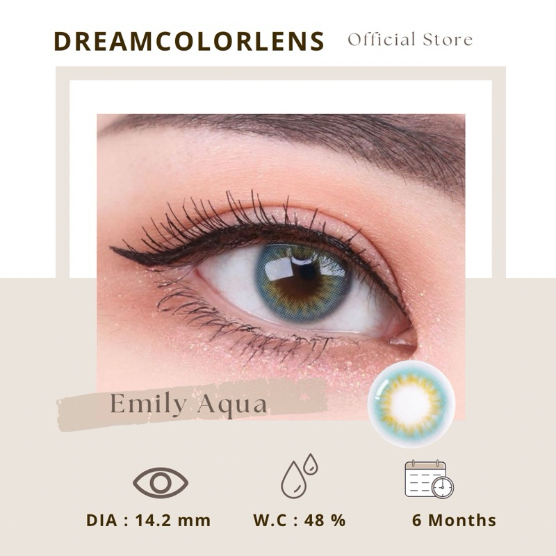 Jual EYEMAZING Softlens - EMILY Aqua Blue / Biru Normal Minus Beda ...