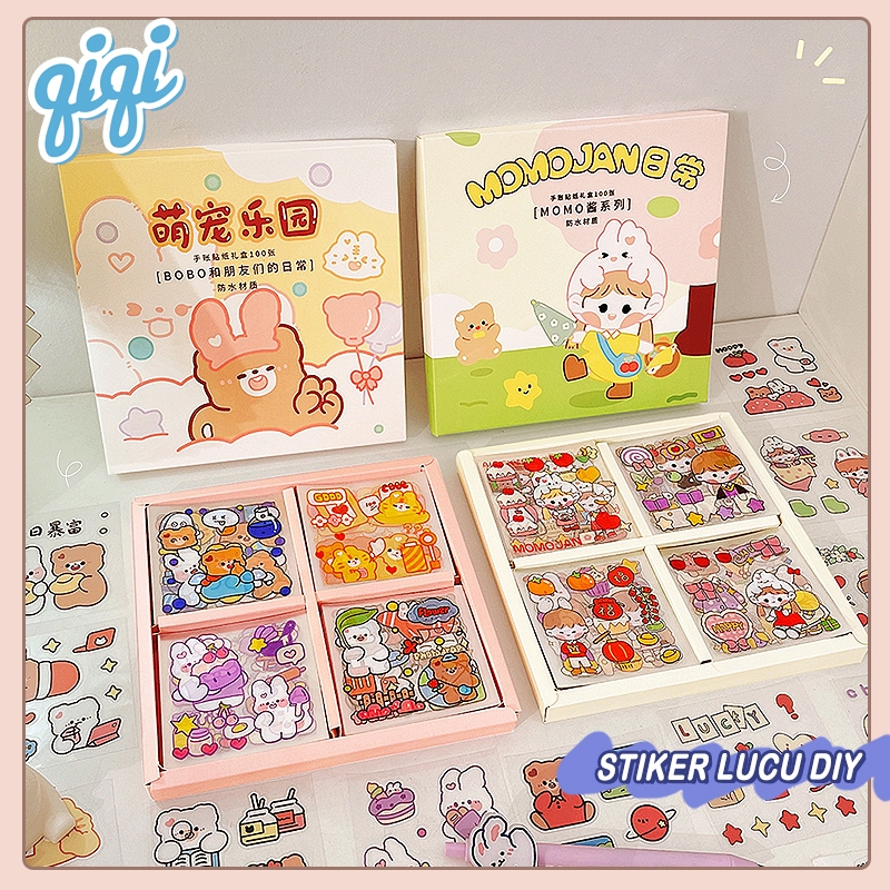 Jual Stiker lucu diy/Saku Kartun Set Sticker PET Tahan Air Stiker Kotak ...