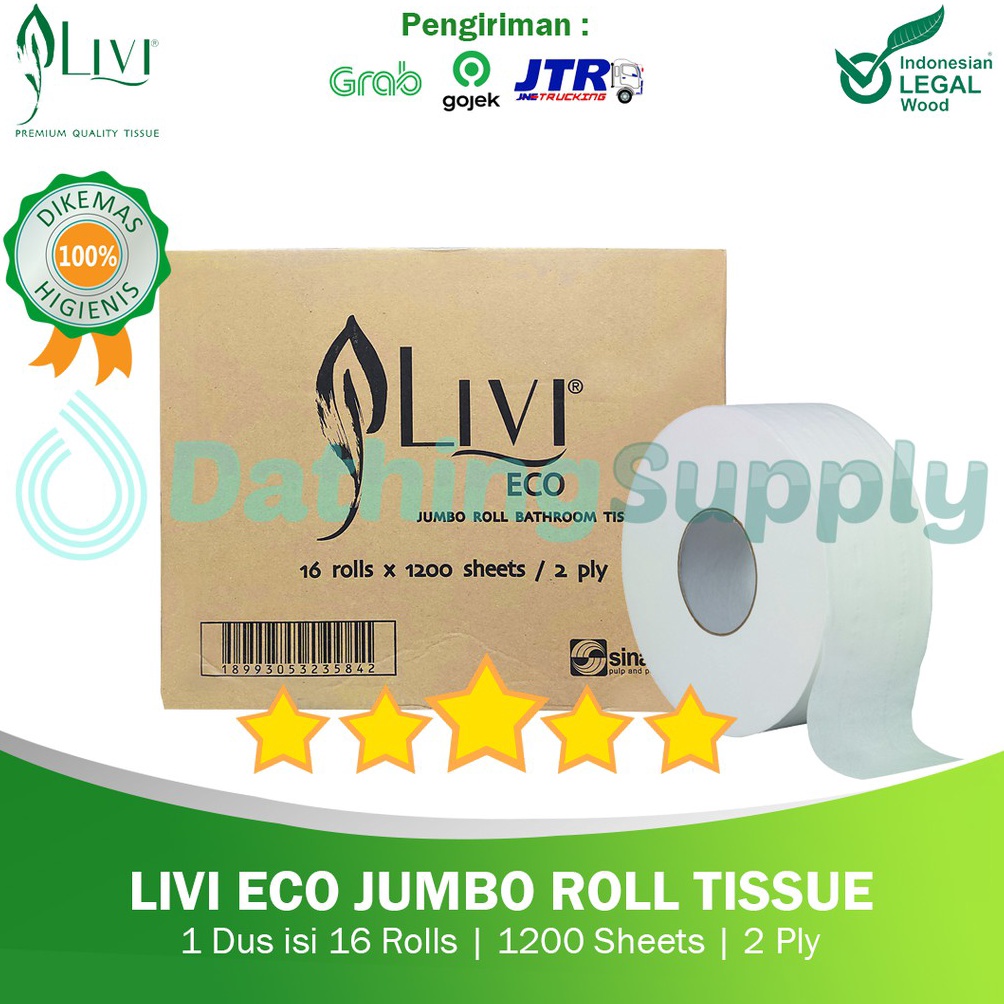 Jual Best Seller.. GROSIR 1 DUS Livi Jumbo Roll Tissue JRT Toilet ...