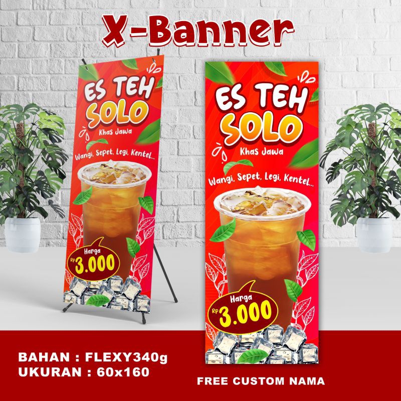 Jual Spanduk Banner Es Teh Jumbo Es Teh Solo Free Edit Nama 