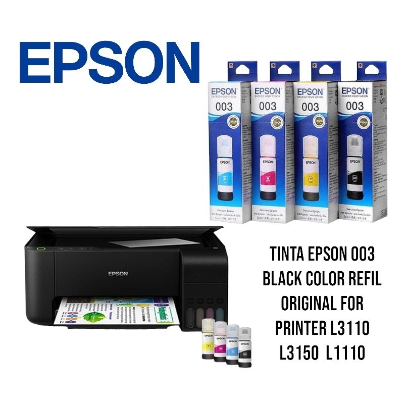 Jual TINTA EPSON 003 INK NEW TERBARU ORIGINAL FOR PRINTER L3110 L 3150 ...
