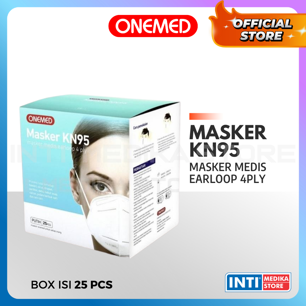 Jual ONEMED - Masker Earloop 3D 4 Ply KN95 Isi 25 pcs | Surgical Mask ...