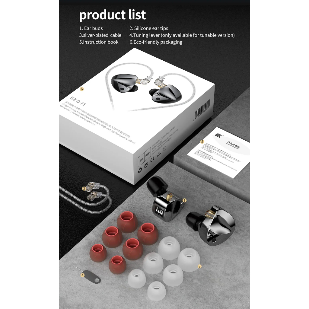 Jual KZ D-Fi Tuneable In Ear Monitor Earphone With MIC dfi D Fi DFi ...