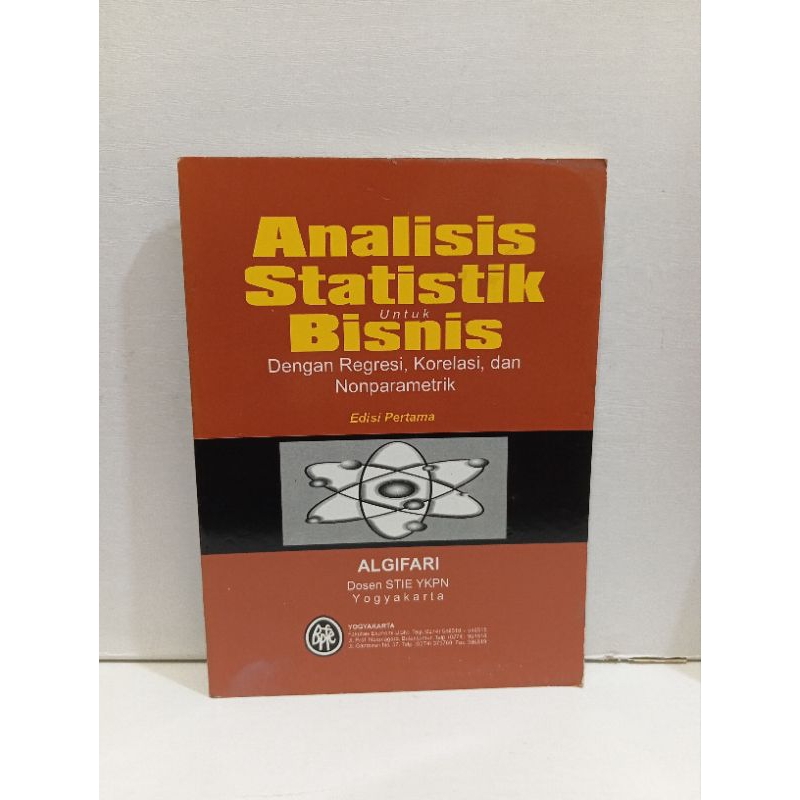 Jual Buku Algifari Analisis Statistik Untuk Bisnis Dengan Regresi