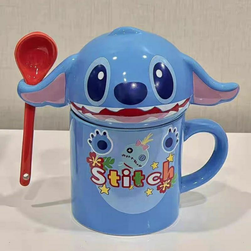 Jual Mug Disney Stitch blue lilostitch spoon gelas | Shopee Indonesia